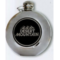 Round Metal Flask w/ 2" Club Lorente Medallion